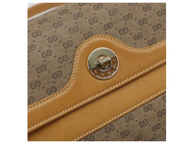 Gucci Borsa a Spalla Micro GG Supreme PVC Beige Oro Auth AMZ079 D'oro - vista 14
