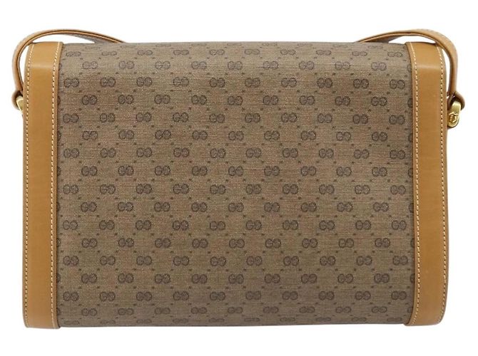 Gucci Borsa a Spalla Micro GG Supreme PVC Beige Oro Auth AMZ079 D'oro - vista 3