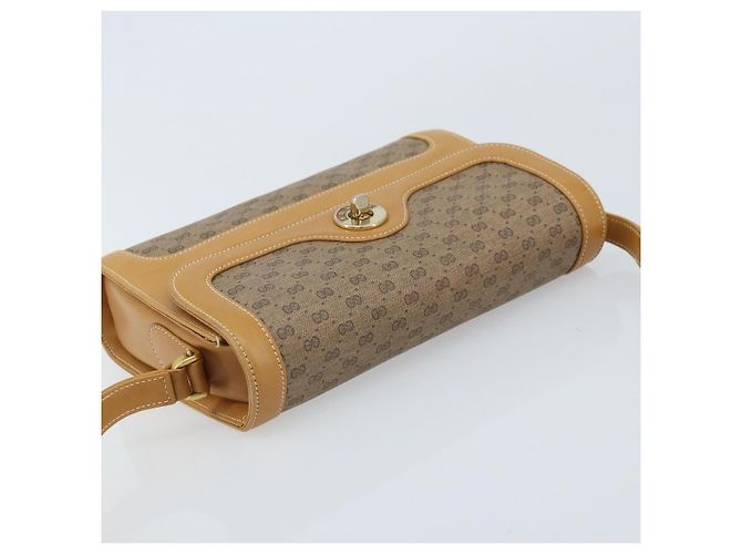 Gucci Borsa a Spalla Micro GG Supreme PVC Beige Oro Auth AMZ079 D'oro - vista 6