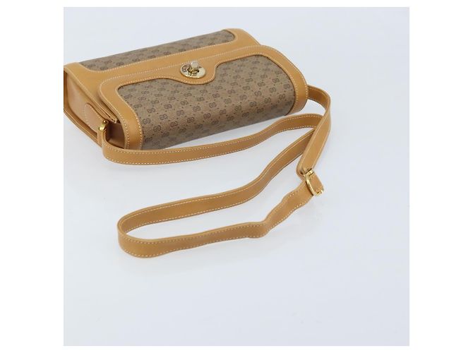 Gucci Borsa a Spalla Micro GG Supreme PVC Beige Oro Auth AMZ079 D'oro - vista 7