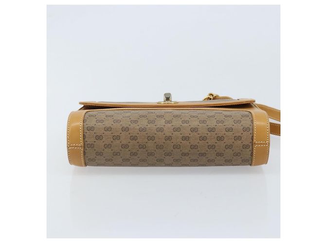 Gucci Borsa a Spalla Micro GG Supreme PVC Beige Oro Auth AMZ079 D'oro - vista 9