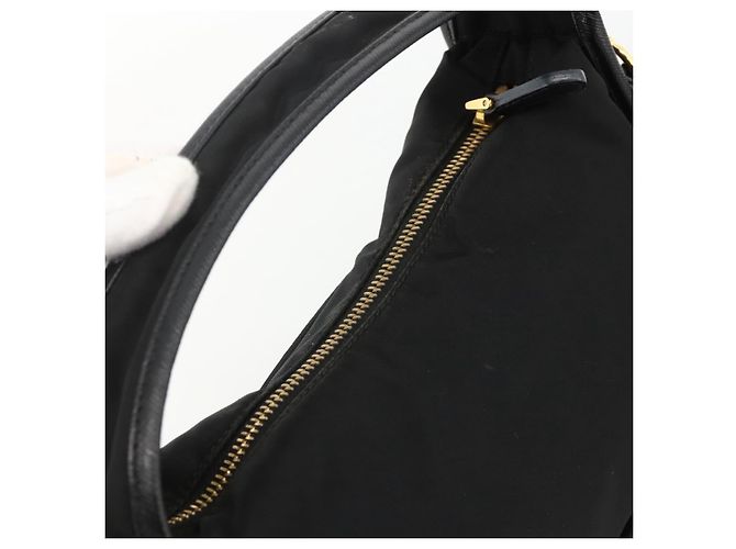 PRADA Borsa a Mano Nylon 2 vie Nero Oro Auth 172342SAV D'oro - vista 6