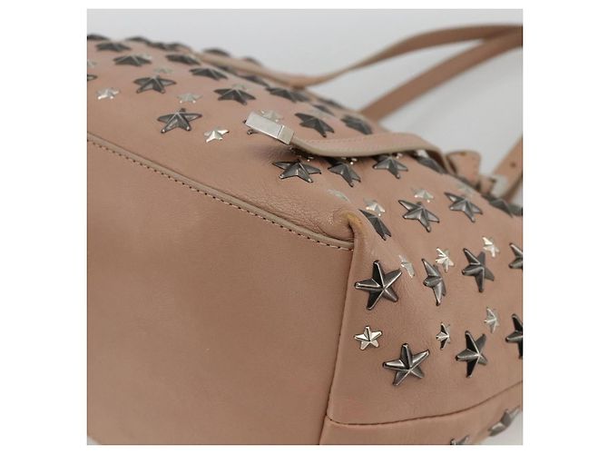 Jimmy Choo Borsa Tote in Pelle Rosa Argento Auth BA11939 - vista 10