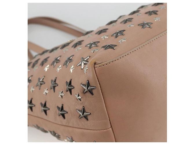 Jimmy Choo Borsa Tote in Pelle Rosa Argento Auth BA11939 - vista 11