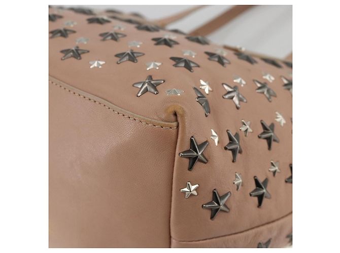 Jimmy Choo Borsa Tote in Pelle Rosa Argento Auth BA11939 - vista 12
