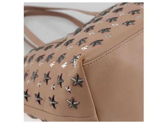 Jimmy Choo Borsa Tote in Pelle Rosa Argento Auth BA11939 - vista 13