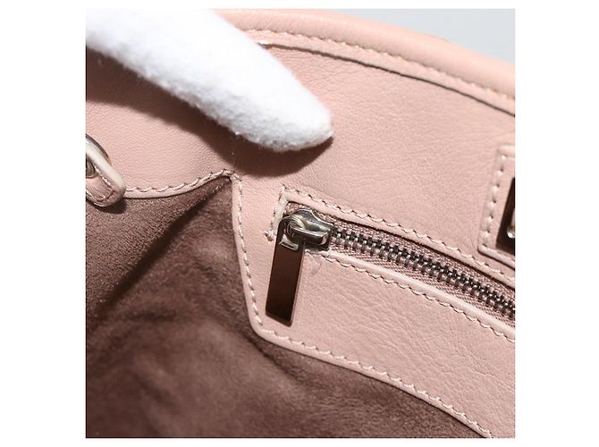 Jimmy Choo Borsa Tote in Pelle Rosa Argento Auth BA11939 - vista 18