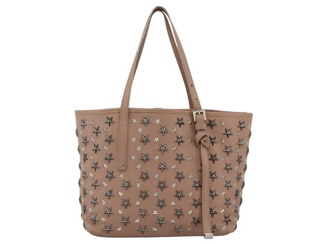 Jimmy Choo Borsa Tote in Pelle Rosa Argento Auth BA11939 - vista 2
