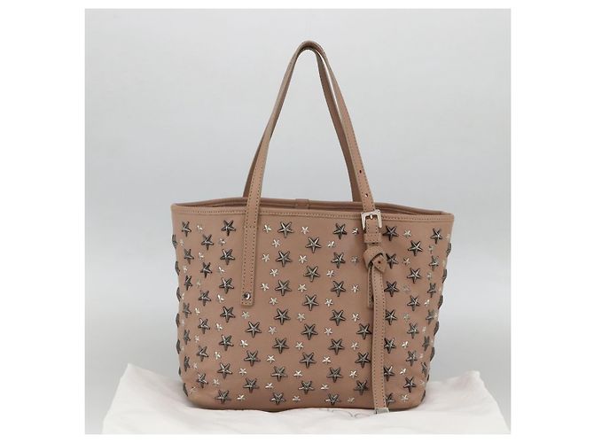 Jimmy Choo Borsa Tote in Pelle Rosa Argento Auth BA11939 - vista 22