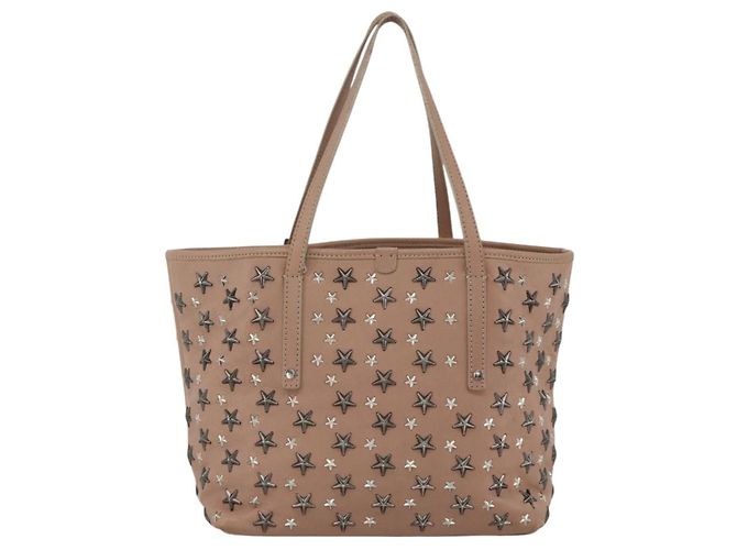 Jimmy Choo Borsa Tote in Pelle Rosa Argento Auth BA11939 - vista 3