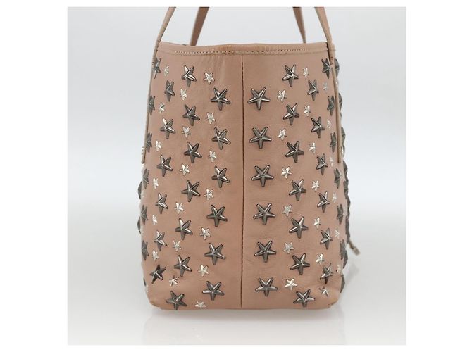 Jimmy Choo Borsa Tote in Pelle Rosa Argento Auth BA11939 - vista 4