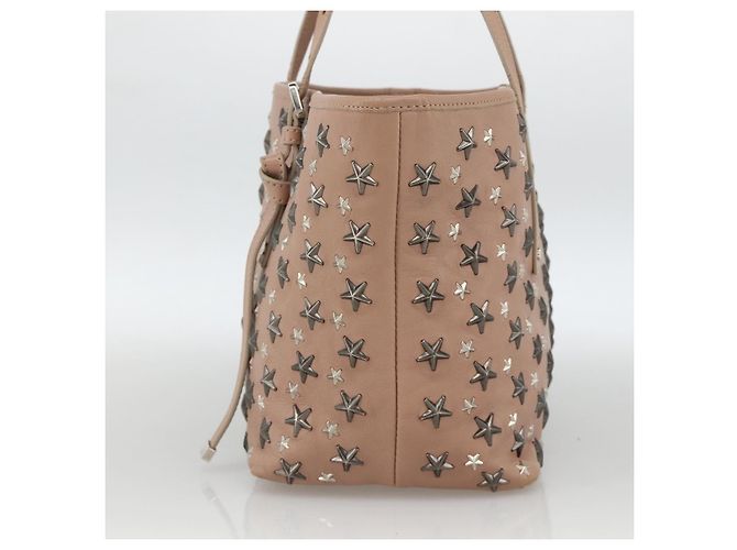 Jimmy Choo Borsa Tote in Pelle Rosa Argento Auth BA11939 - vista 5