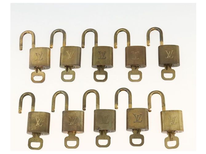LOUIS VUITTON Set di 10 Lucchetti in metallo Oro LV Auth am11193 D'oro - vista 8