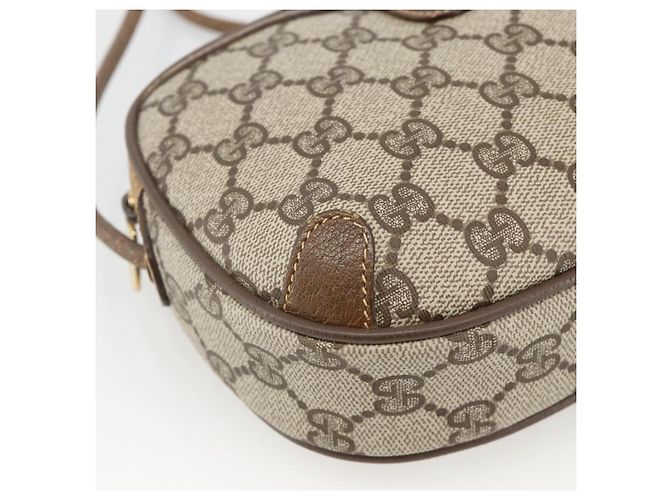 Borsa Sherry Line GG Supreme Web di GUCCI in PVC beige e oro 89 02 066 Auth BAZ503 D'oro - vista 11
