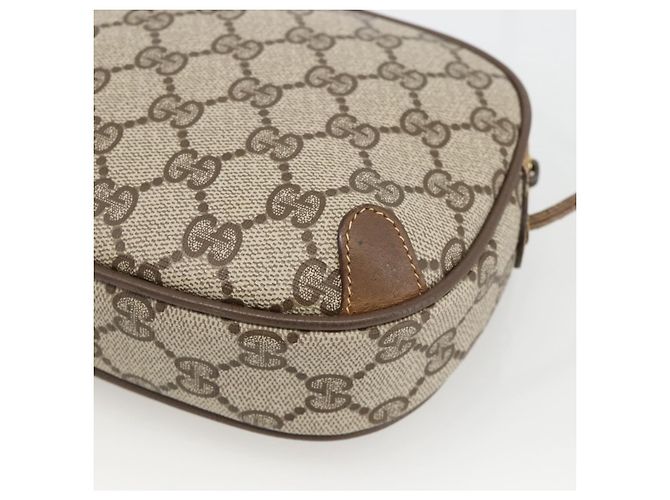 Borsa Sherry Line GG Supreme Web di GUCCI in PVC beige e oro 89 02 066 Auth BAZ503 D'oro - vista 12