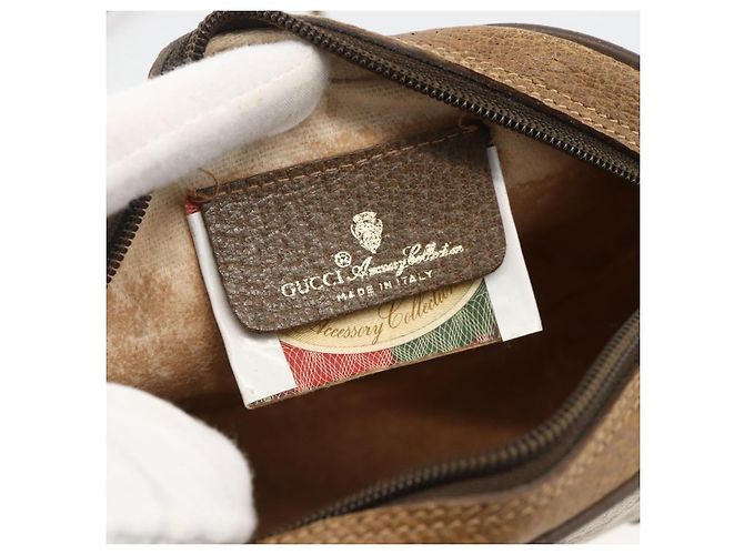 Borsa Sherry Line GG Supreme Web di GUCCI in PVC beige e oro 89 02 066 Auth BAZ503 D'oro - vista 15