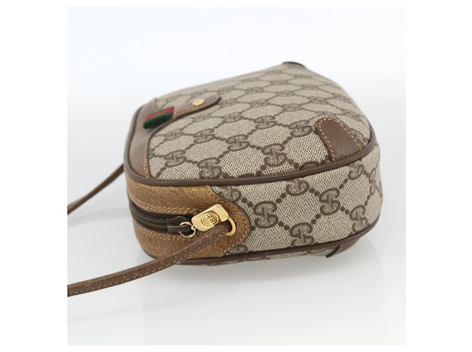 Borsa Sherry Line GG Supreme Web di GUCCI in PVC beige e oro 89 02 066 Auth BAZ503 D'oro - vista 4