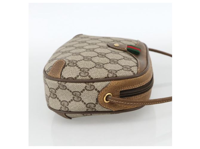 Borsa Sherry Line GG Supreme Web di GUCCI in PVC beige e oro 89 02 066 Auth BAZ503 D'oro - vista 5