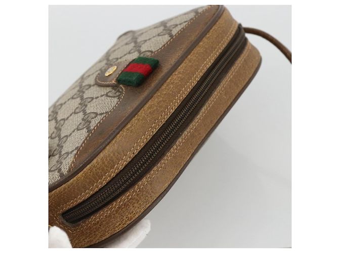 Borsa Sherry Line GG Supreme Web di GUCCI in PVC beige e oro 89 02 066 Auth BAZ503 D'oro - vista 6