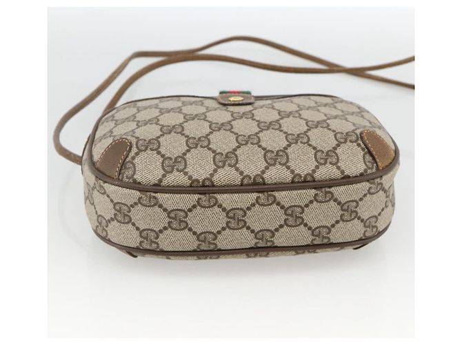 Borsa Sherry Line GG Supreme Web di GUCCI in PVC beige e oro 89 02 066 Auth BAZ503 D'oro - vista 9