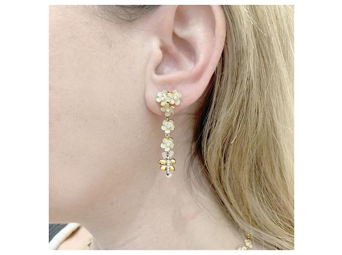 Orecchini Roberto Coin, oro rosa, diamanti, smalto. - vista 4