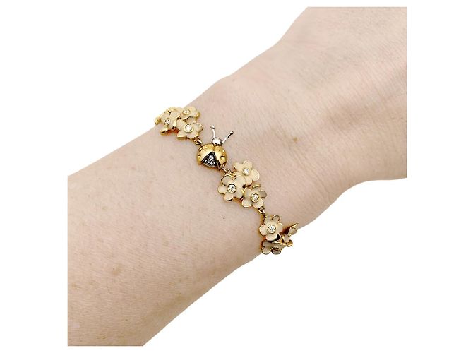 Bracciale Roberto Coin, oro rosa, diamanti, smalto. - vista 6