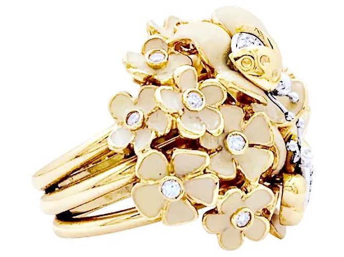 Anello Roberto Coin, oro rosa, smalto e diamanti. - vista 3