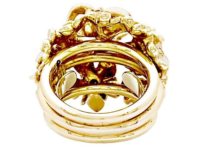 Anello Roberto Coin, oro rosa, smalto e diamanti. - vista 4
