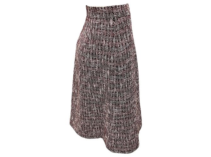 Gonna midi in tweed multicolore bordeaux Chanel Bordò - vista 2