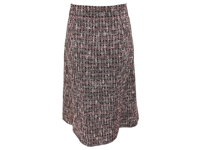 Gonna midi in tweed multicolore bordeaux Chanel Bordò - vista 3