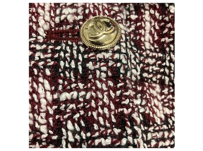 Gonna midi in tweed multicolore bordeaux Chanel Bordò - vista 6