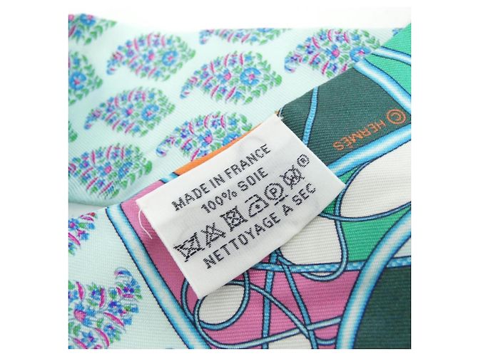 Silk In Bufanda Twilly COUP DE FOUET BLOC de Hermès Azul Verde - vista 3