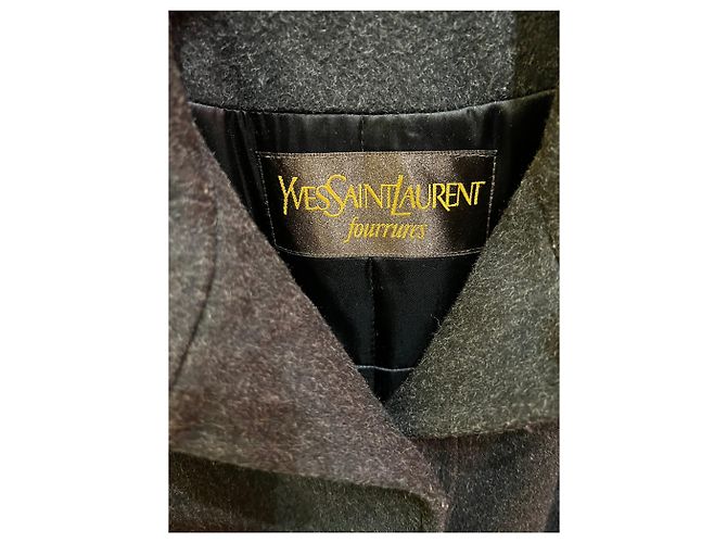 Abrigo de lana negro Yves Saint Laurent - vista 3
