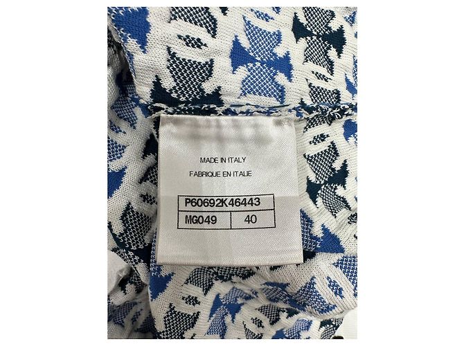Gonna al ginocchio blu e bianca con logo CC di Chanel 2019 Pre-Primavera Taglia 40 usata - vista 6