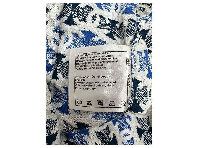 Gonna al ginocchio blu e bianca con logo CC di Chanel 2019 Pre-Primavera Taglia 40 usata - vista 8