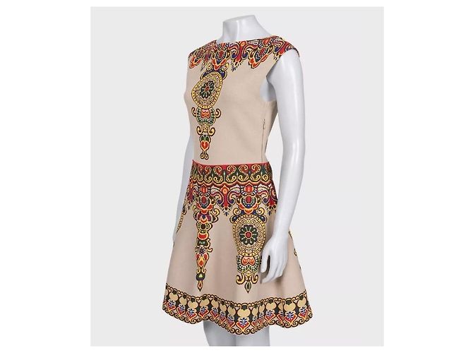 Vestido ajustado estampado beige Valentino NWOT Talla M Pre-owned - vista 2