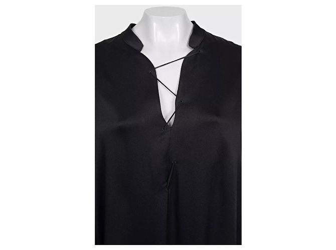 Abito maxi nero con lacci Khaite e maniche a sbuffo drammatiche Taglia L usato - vista 4