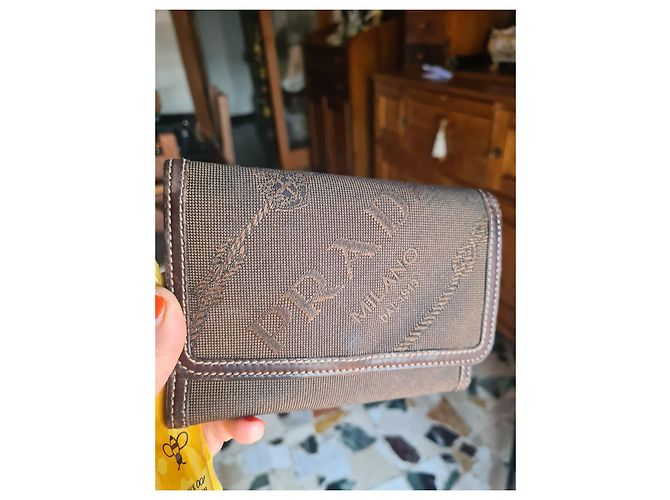 Prada Brown Canvas Wallet - view 3