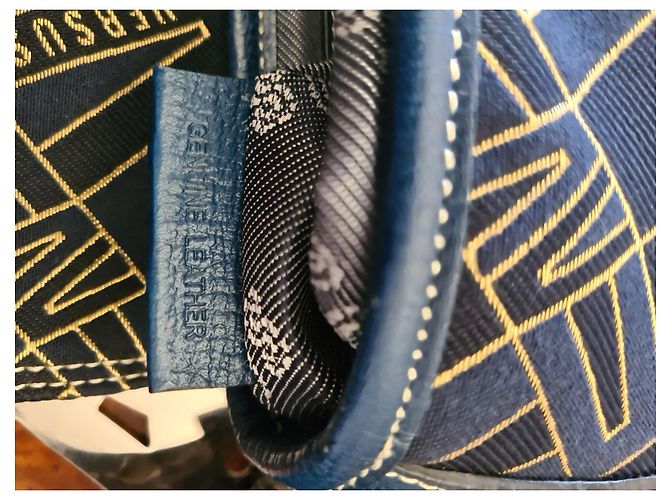 Borsa a tracolla Versus in tela blu con logo - vista 7