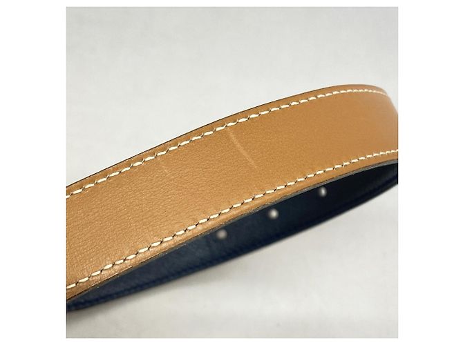Constance Gürtel von Hermès Golden Marineblau - Ansicht 3