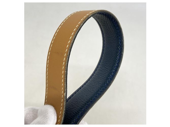 Constance Gürtel von Hermès Golden Marineblau - Ansicht 4