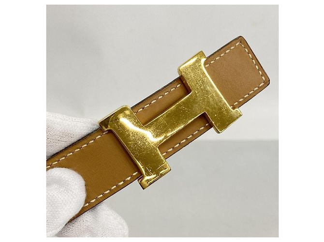 Constance Gürtel von Hermès Golden Marineblau - Ansicht 8