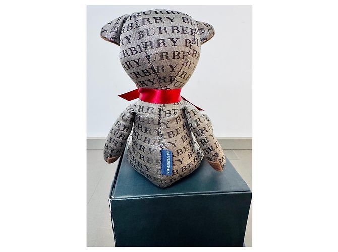 Ours en peluche Burberry avec écharpe Noir Rouge Beige Gris - vue 5