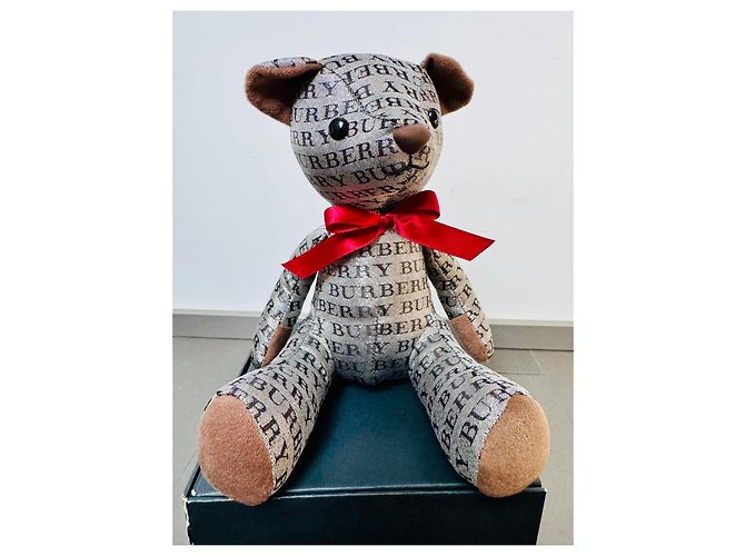 Ours en peluche Burberry avec écharpe Noir Rouge Beige Gris - vue 7