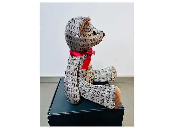 Ours en peluche Burberry avec écharpe Noir Rouge Beige Gris - vue 8