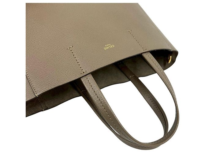 Edge Céline Borsa in pelle piccola logo Vertical Cabas CELINE Beige - vista 4