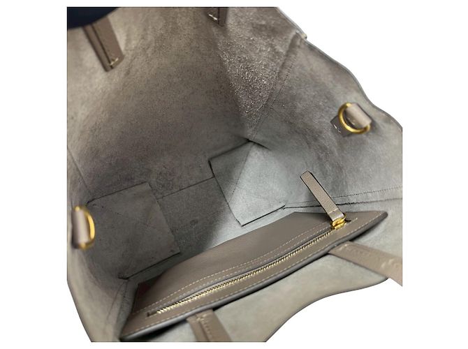 Edge Céline Borsa in pelle piccola logo Vertical Cabas CELINE Beige - vista 9