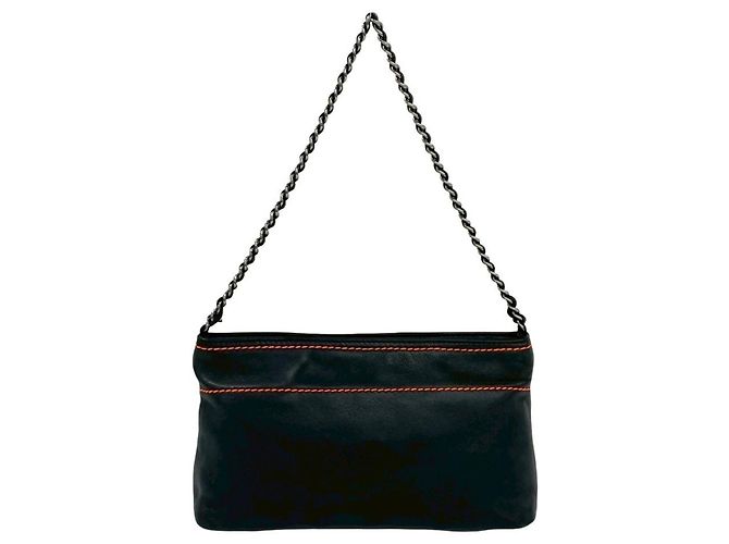 Chanel Vintage Lammleder Kettenhandtasche Schwarz - Ansicht 3