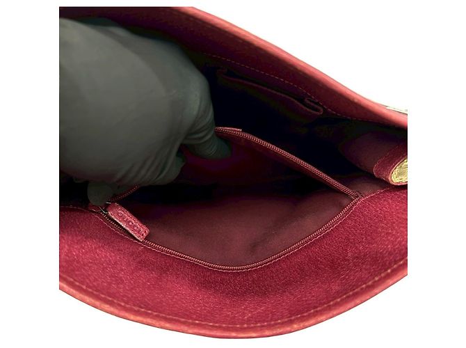 Gucci GG Monogramm Canvas Leder Schultertasche Beige Bordeaux - Ansicht 10