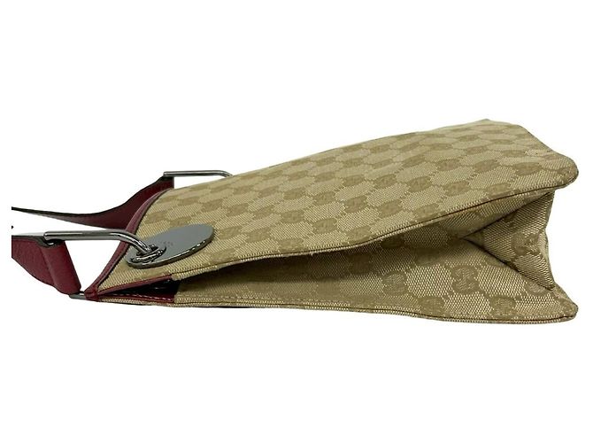 Gucci GG Monogramm Canvas Leder Schultertasche Beige Bordeaux - Ansicht 5